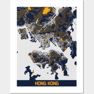 Hong Kong - Hong Kong Bluefresh City Map Posters and Art